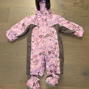 Mexx purple warm baby snowsuit 6/9M NWT